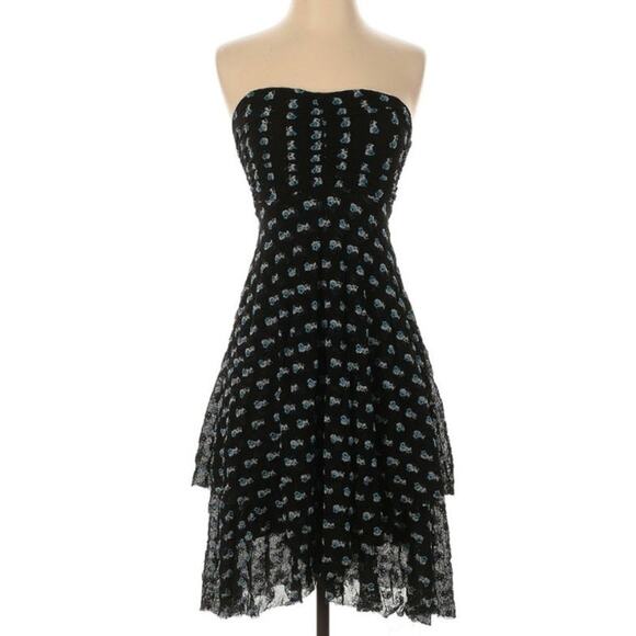 Free People Vintage Strapless Floral Embroidered Dress - Picture 3 of 11